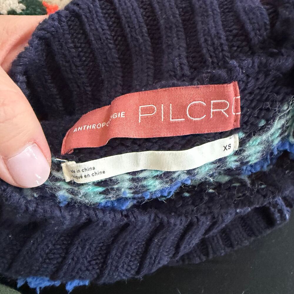 Anthropologie Pilcro Women’s Fair Isle Mockneck Pullover Sweater Nordic XS - Picture 6 of 8